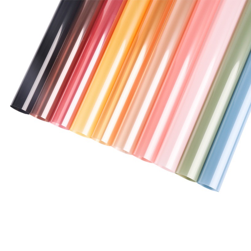 Flower Shadow Crystal Paper Color Cellophane Jelly Film Translucent Wrapping Paper Atmosphere Paper Rose Wrapping Paper Flowers