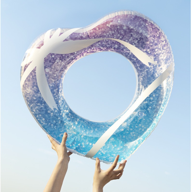 Picture of Bestway36141 sequin swimming ring life buoy swimming pool floating thickened adult inflatable underarm ring beginner equipment