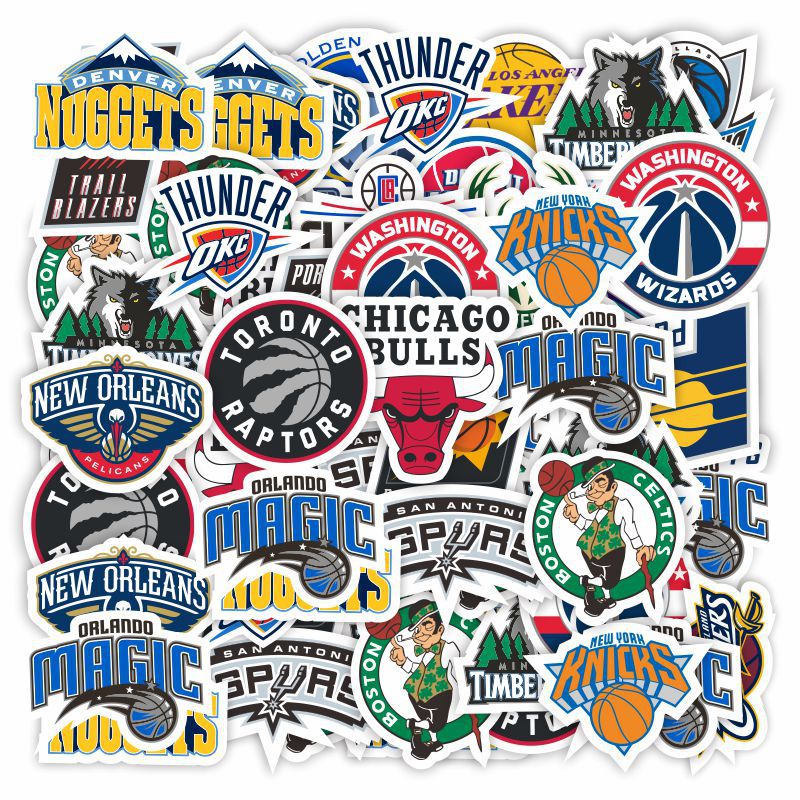 30/32 new bright film basketball pattern Rugby Sports personality waterproof sticker pvc material sticker
