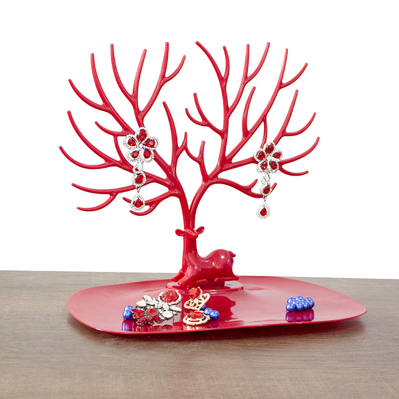 Picture of Red Deer Necklace Jewelry Hanger Display Rack Antler Jewelry Rack Bracelet Earrings Pendant Jewelry Storage Rack