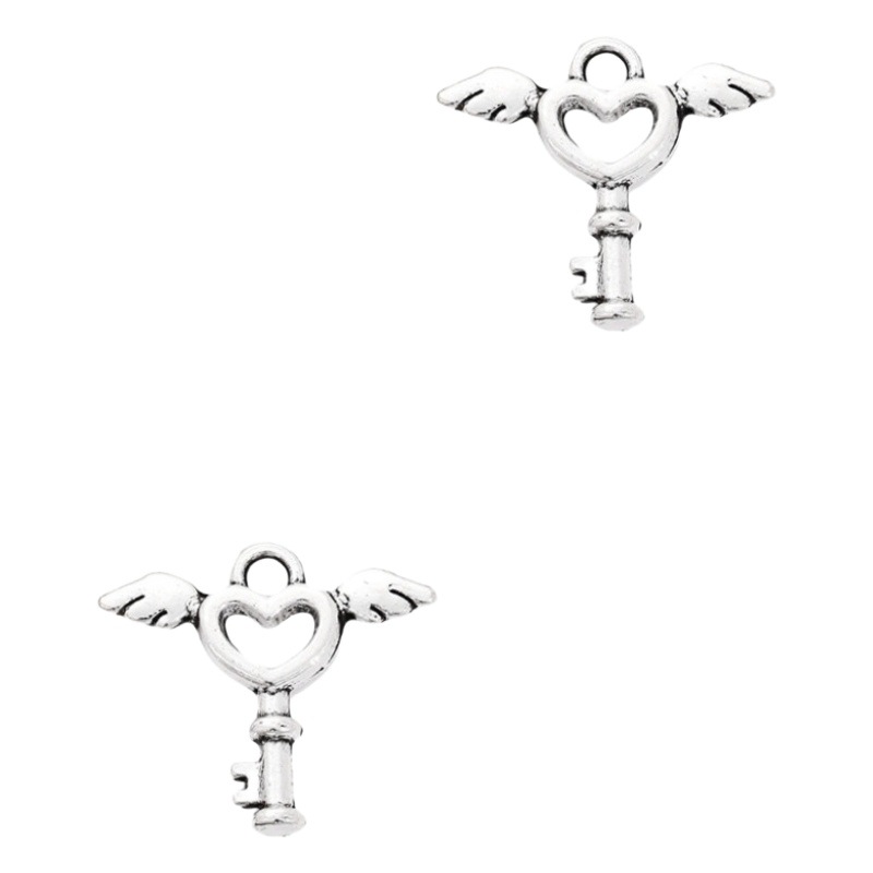 Amazon AliExpress cross-border hot selling DIY Vintage Wings key alloy jewelry accessories bracelet earrings pendant