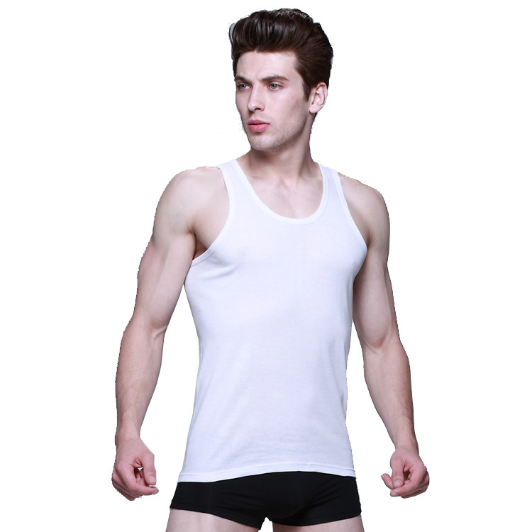 Picture of Men's vest pure cotton summer men's youth sports fitness stretch bottom cotton for the elderly sweatshirt wholesale