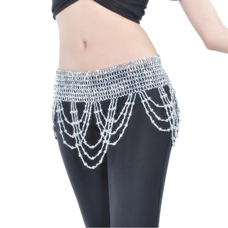 Dancer round beads big wave waist chain belly dance new accessories belly dance performance waist chain practice