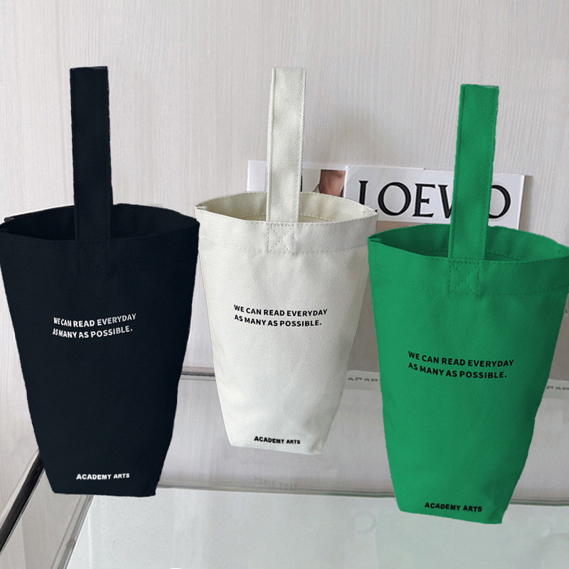 ins Style Simple Niche Design Small School Bag Satchel Water Cup Bag Souvenir High-end Hand-carrying Gift Canvas Bag