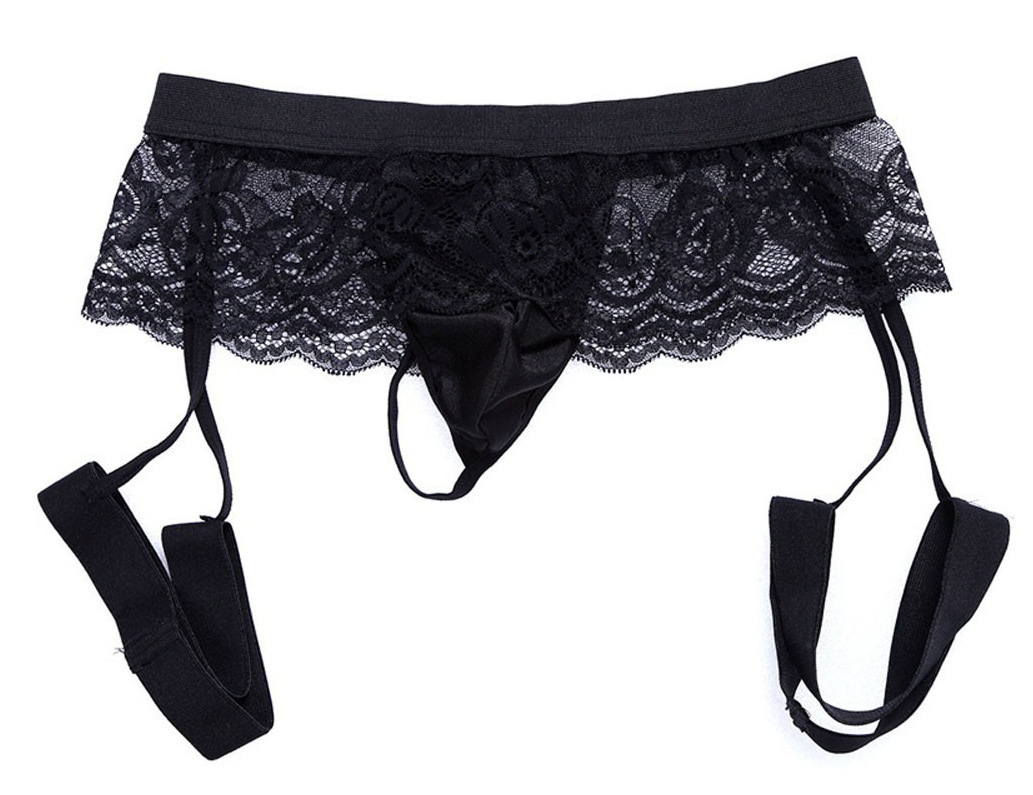 Picture of European and American foreign trade sexy underwear men's lace three-point underwear support wholesale a generation of M1533