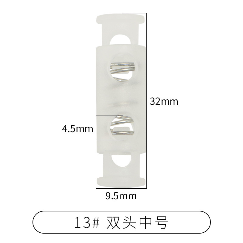 Picture of Manufacturer Plastic Adjustable Elastic Belt Spring Buckle with Rope Pig Nose Buckle Single and Double Holes Round Black Transparent Drawstring Buckle