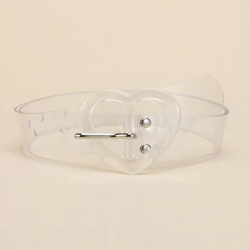Transparent Belt Women's Cross-border Hot Love Buckle Belt Fashionable Simple Matching dress Student Jeans Belt