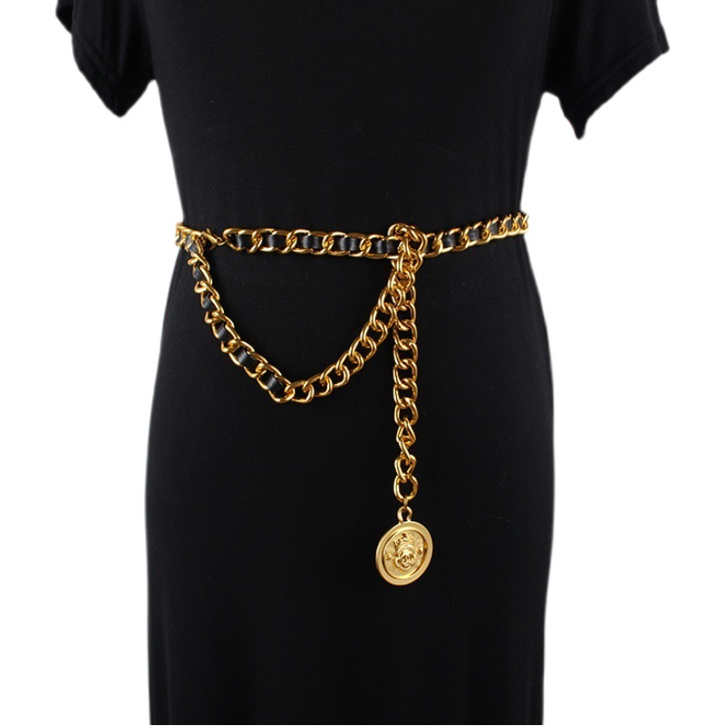 Metal Thick Chain Woven Waist Chain Women's Decorative Korean Style Distinctive Dress Suit Belt All-match Waist Cover Accessories
