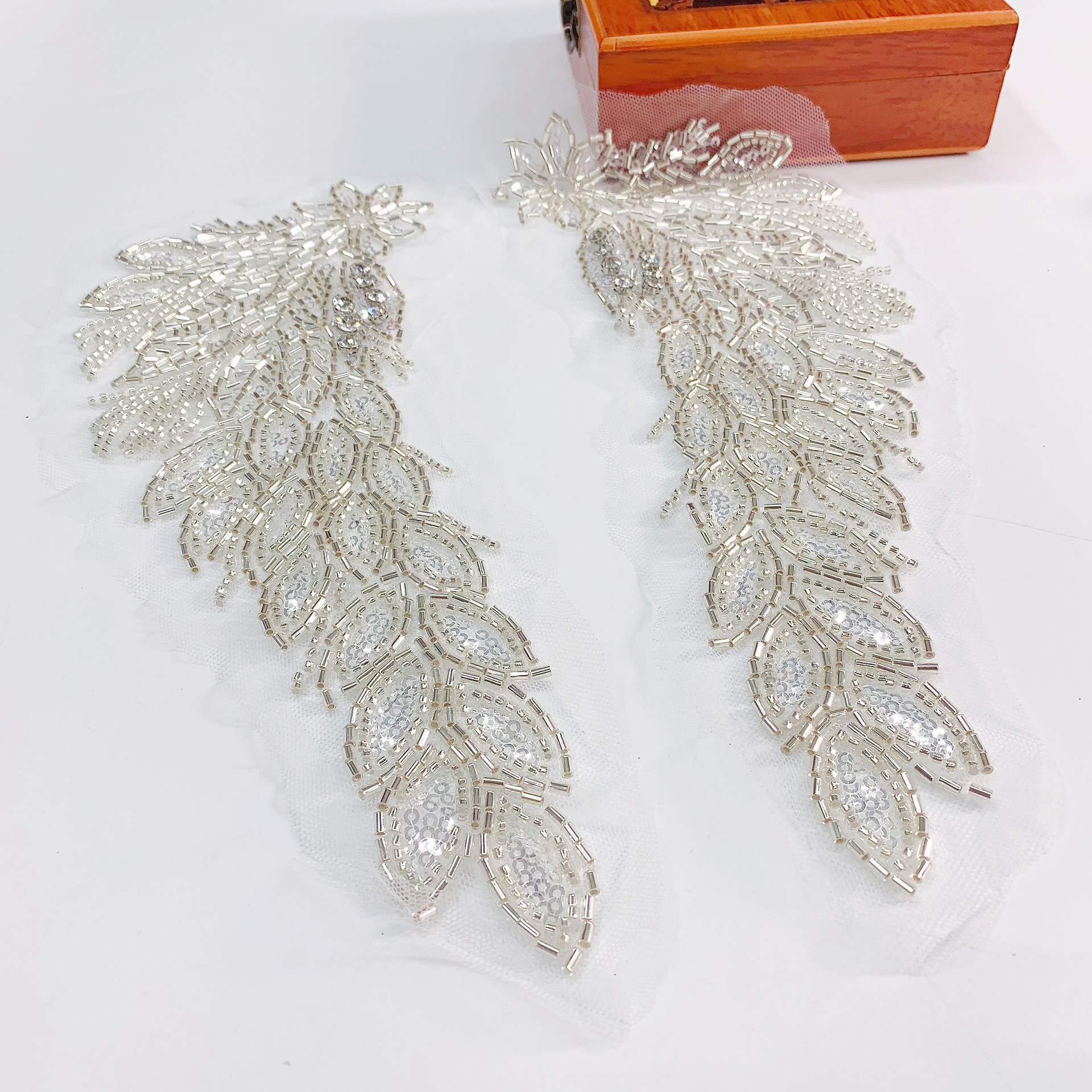 Lace Good Lace Explosions Beauty Clothing All-match Embroidery Bead Tube Bead Rhinestone Mesh Machine Embroidery Collar Flower