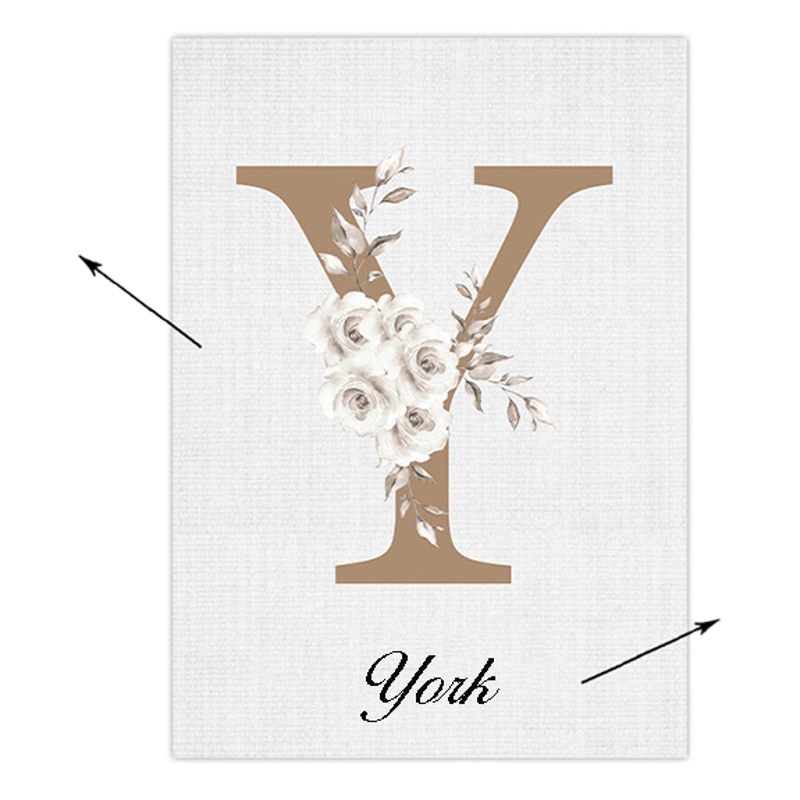 Custom Name flower letter English letter Name rabbit family hanging painting room poster canvas decoration