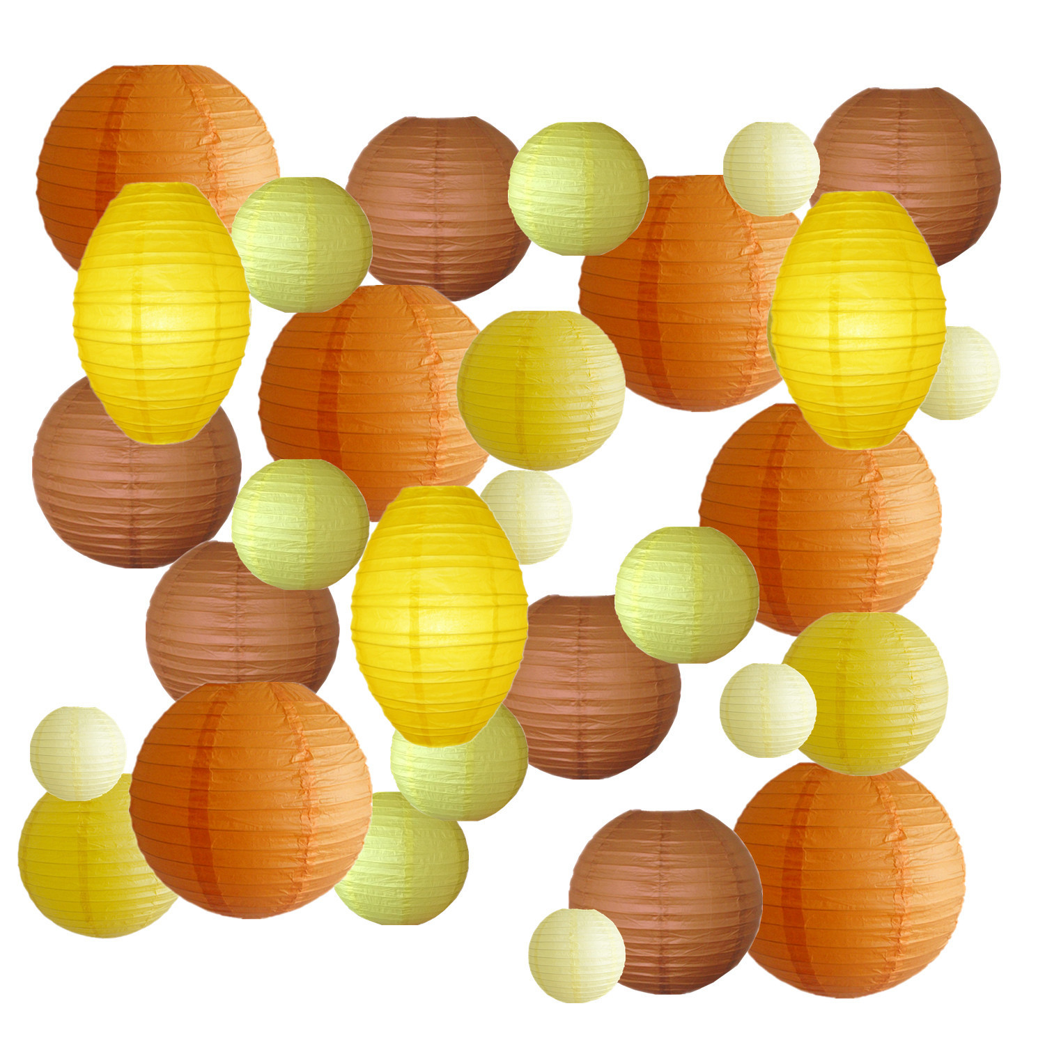 Picture of Spring, Summer, Autumn and Winter Colorfulful Paper Lanterns Round Foldableable Paper Art Combination Set Hanging Lanterns