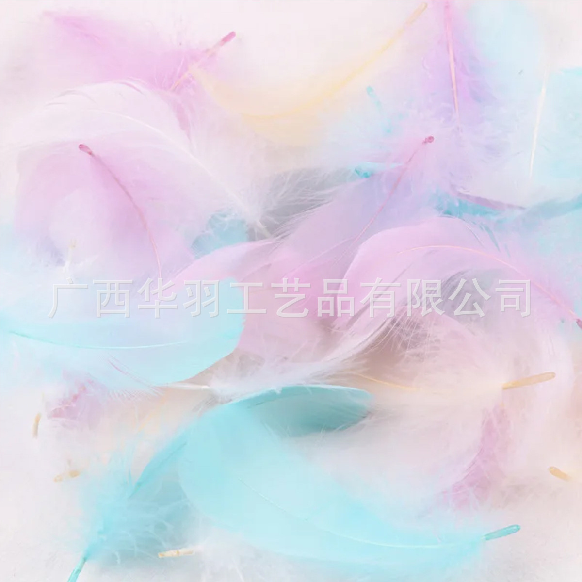 Picture of Colorful feather small floating decoration dream Macaron color birthday gift box filler goose feather wave ball diy dream catching