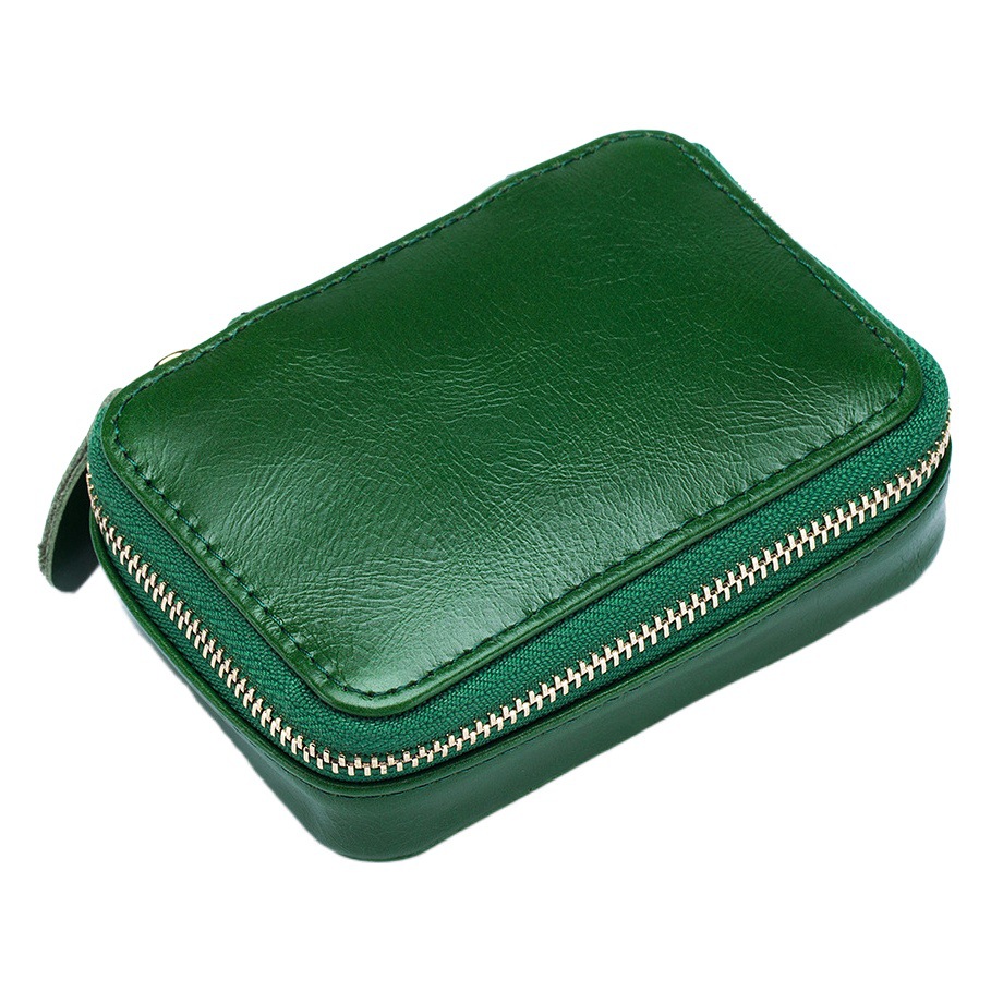 Wholesale mini leather mouth red envelope cowhide cosmetic bag data line earphone bag women's jewelry box coin bag hand