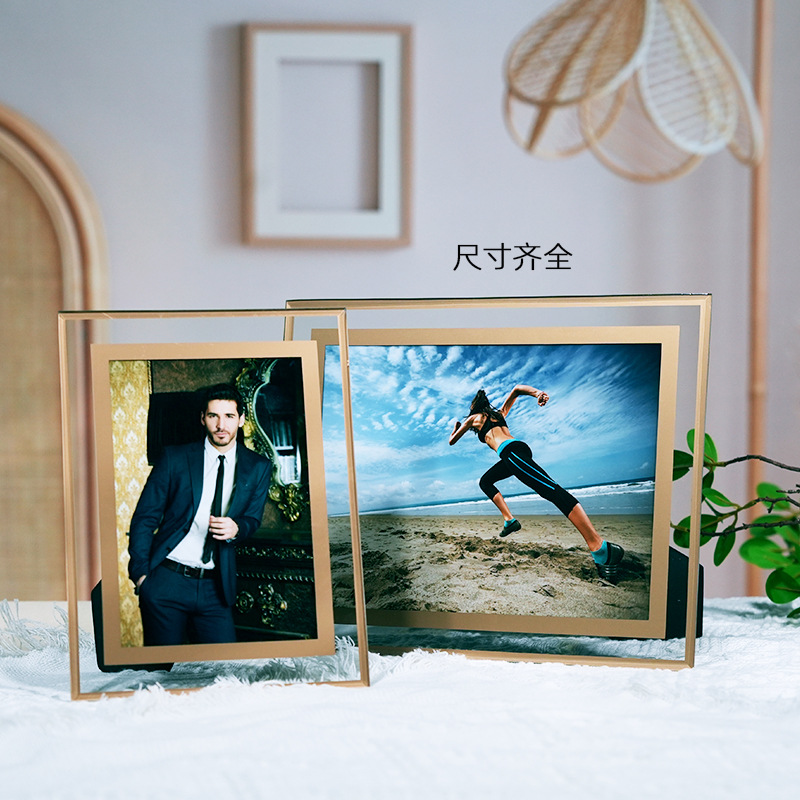 Picture of Simple 6 inch 7 inch 8 inch crystal table 10 inch wedding photo frame a4 certificate frame 5 small clear glass photo frame