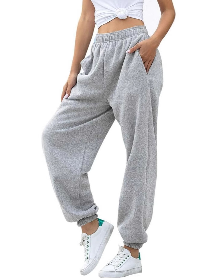 2024 Amazon wish Europe and the United States cross-border foreign trade women's new autumn and winter fleece-lined high waist casual loose pants