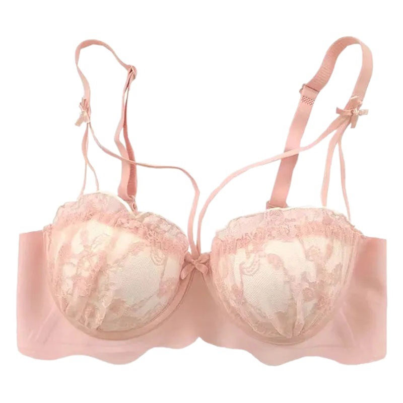 Tiktok Kuaishou small chest push up wireless sexy underwear women's anti-sagging pure desire style new girl bra