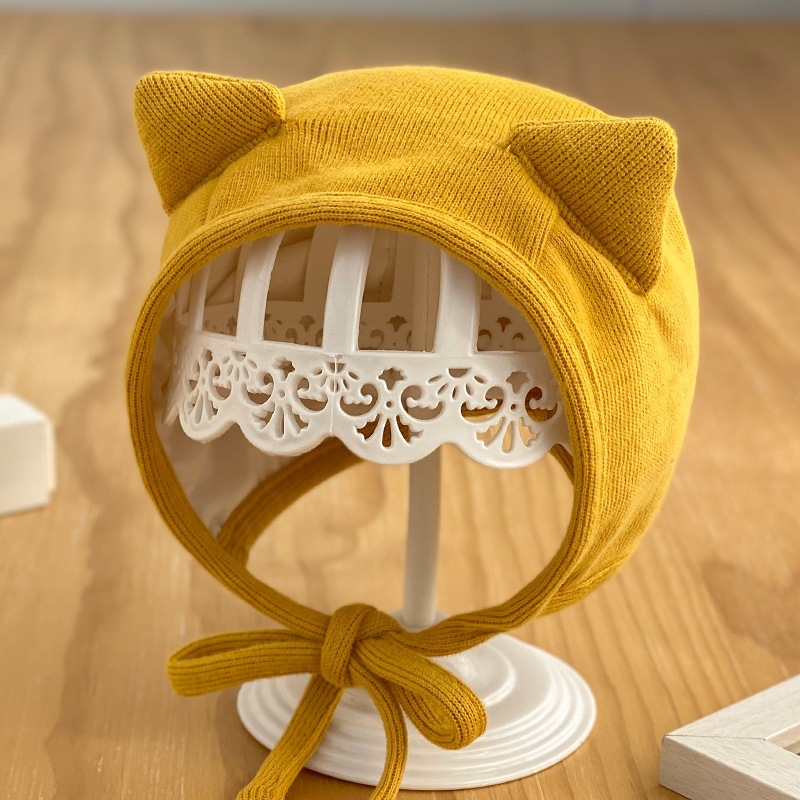 Picture of Baby Hat Spring and Autumn Baby Cute Super Cute Autumn and Winter Baby Ear Protection Newborn Female Baby Fetal Hat Boy