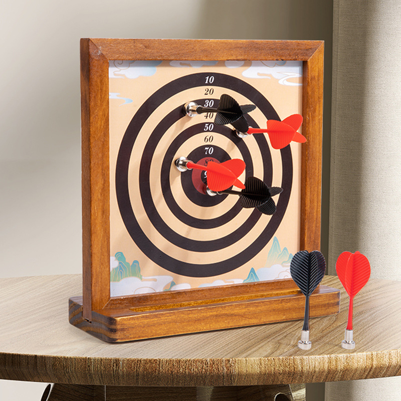 Picture of Cross-border double-sided magnetic dart board suit entertainment leisure desktop games wooden toys parent-child interactive wholesale