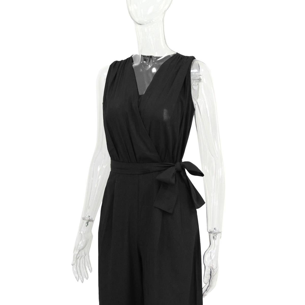 Picture of 2025 Cross-Border European and American Women's Pants Amazon Wide-Leg Jumpsuit Sleeveless V Neck Jumpsuit