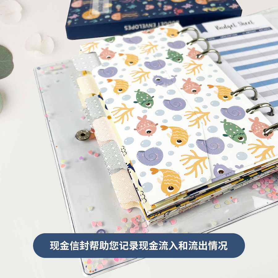 Picture of Cross-border budget envelope suit creative ocean pattern bookkeeping expenditure cash western pp envelope card wholesale.