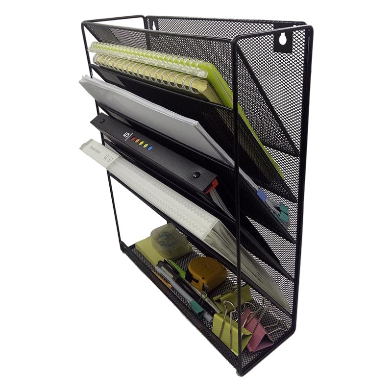 Metal File Rack Five Rack Office Supplies Iron Art Storage Classification Newspapers Wall Hanging Storage Box Storage Rack Stationery