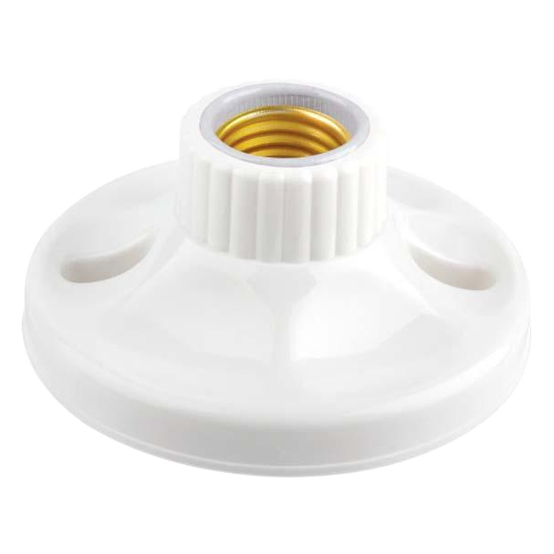Xinda Thai screw e27 ceramic flat lamp holder Luo Kou semi-plastic flat lamp holder porcelain spiral lamp holder