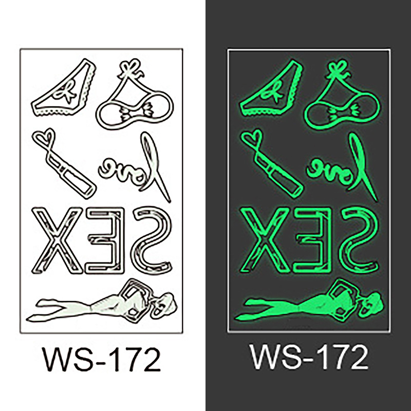 Picture of New Luminous Tattoo Sticker Nightclub Bar Music Festival Carnival Party Tattoo Sticker Note Glow Cool Face Sticker