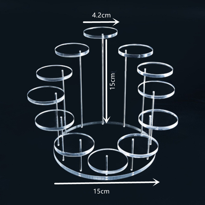 Picture of Acrylic round seat ring jewelry display stand small accessories jewelry tray desktop finishing storage display stand