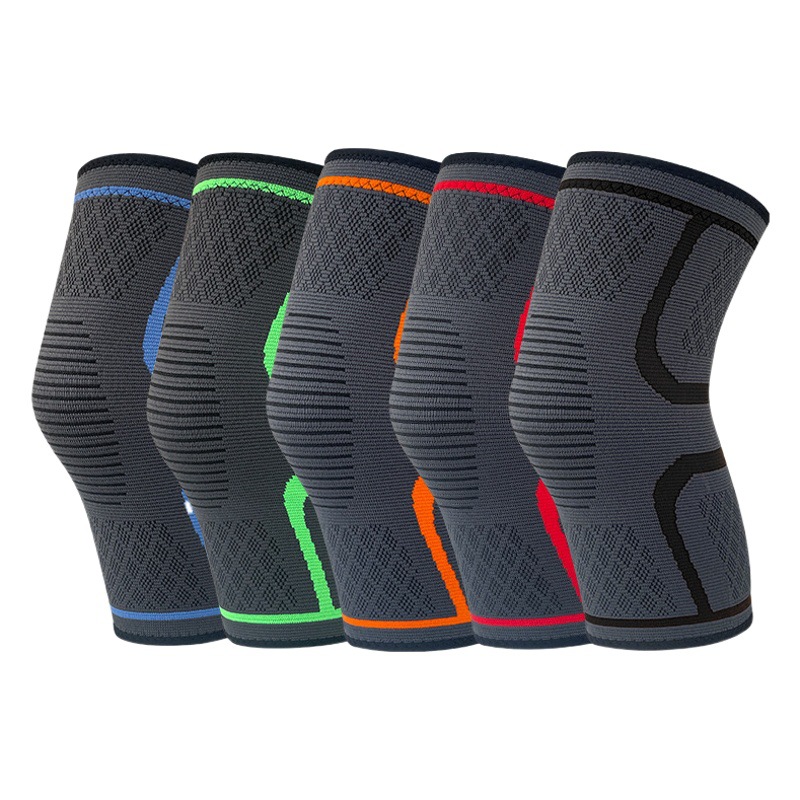 Silicone Non-slip Sports Knee Pads Knitted Nylon Cycling Pressurized Basketball Running Pads Fitness Mountaineering Knee Pads
