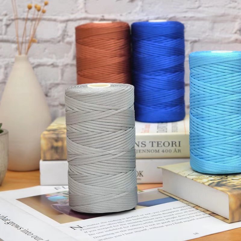 Handmade diy woven new mercerized cotton linen bright silk flat belt line Ice Silk Hat summer cool hat braided line hook line
