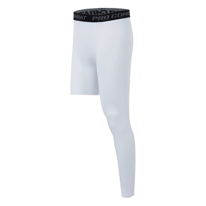 Men's Tight-Fitting Single-Leg Fitness Trousers, Long and Short-Legged Basketball Training Leggings, Quick-Drying Nine-Point Sports Pants, High-Waisted in Stock