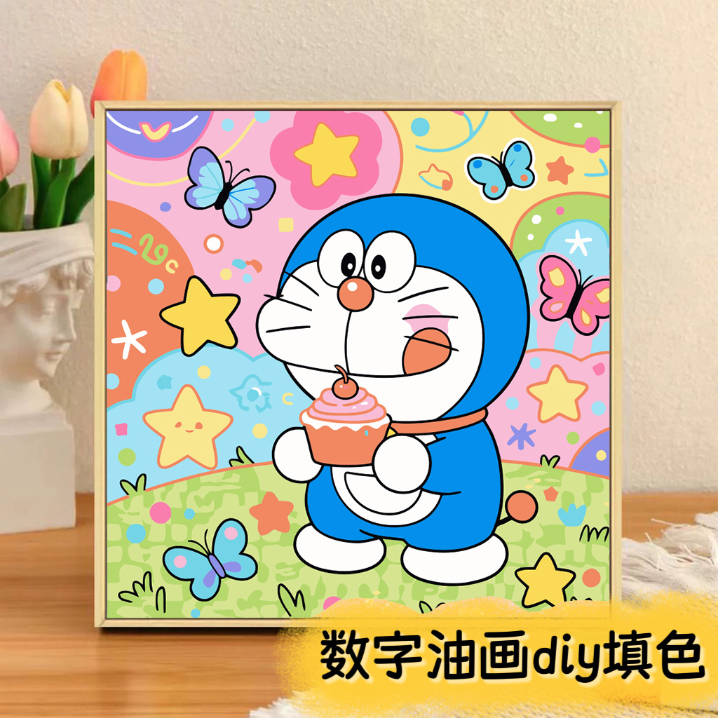Picture of The child prodigy of Naohai diy digital oil painting manual coloring animation Ao C Naozha oil painting decorative painting