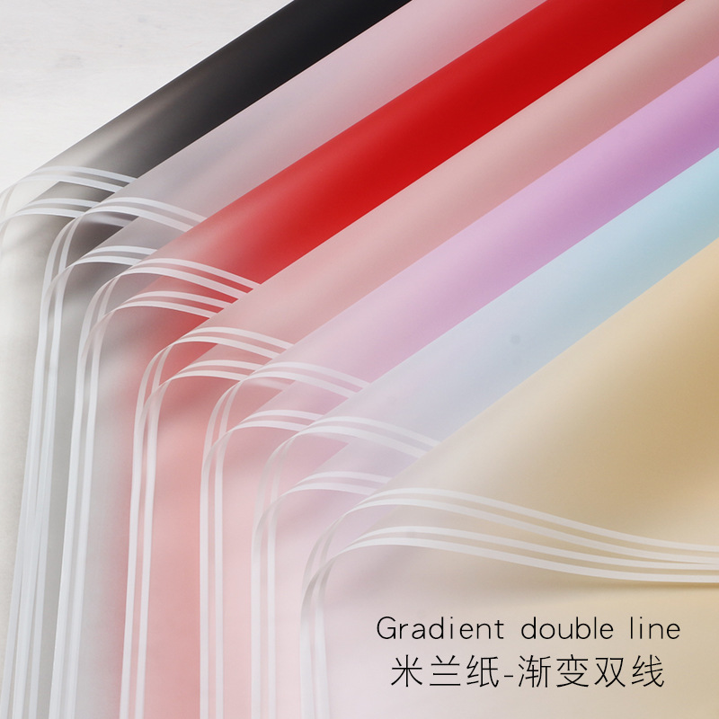 Popular Foreign Trade Flower Packaging with Two-Tone Gradient Milanese Double-Line Floral Wrapping Paper Gift Floral Art Flower Shop