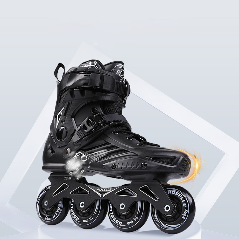 Luoshen adult skates adult roller skates in-line skates for men and women beginners roller skating single row flat shoes