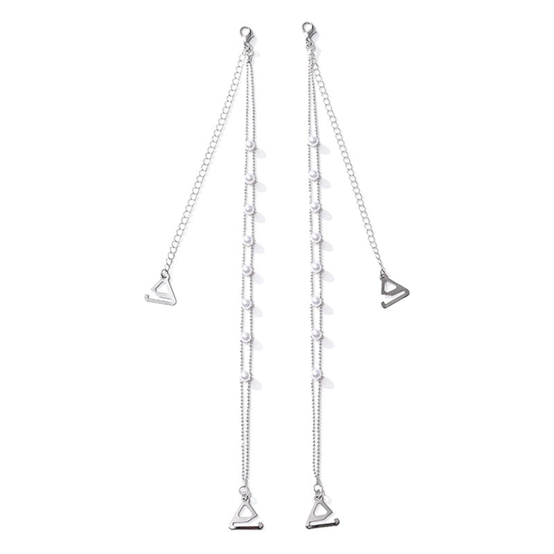 South Korea Bride Clothing Accessories Double Row Pearl Bra Strap Wrapped Chest Invisible Underwear Strap Shoulder Tie Factory