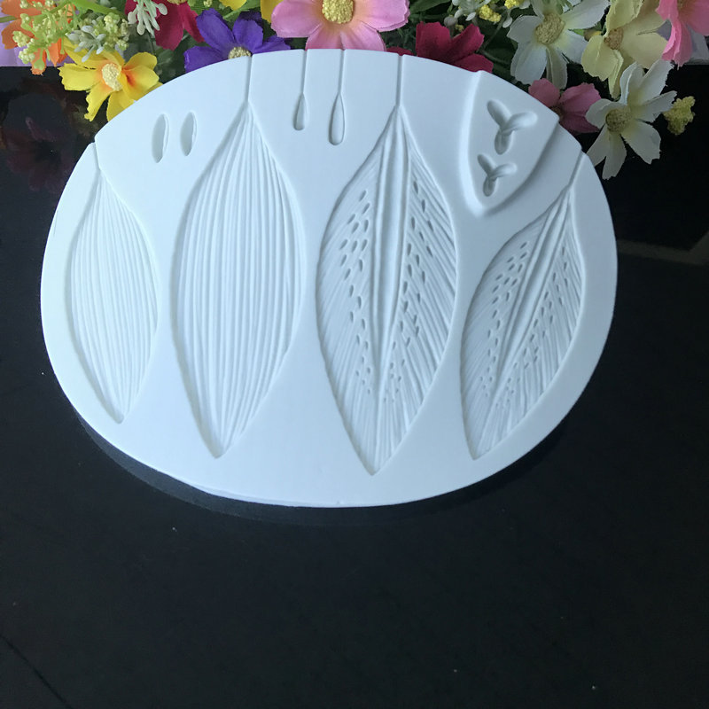 Lily Leaves Petals Leaf Texture Stamping Fondant Cake Silicone Clay Mold Baking Tools
