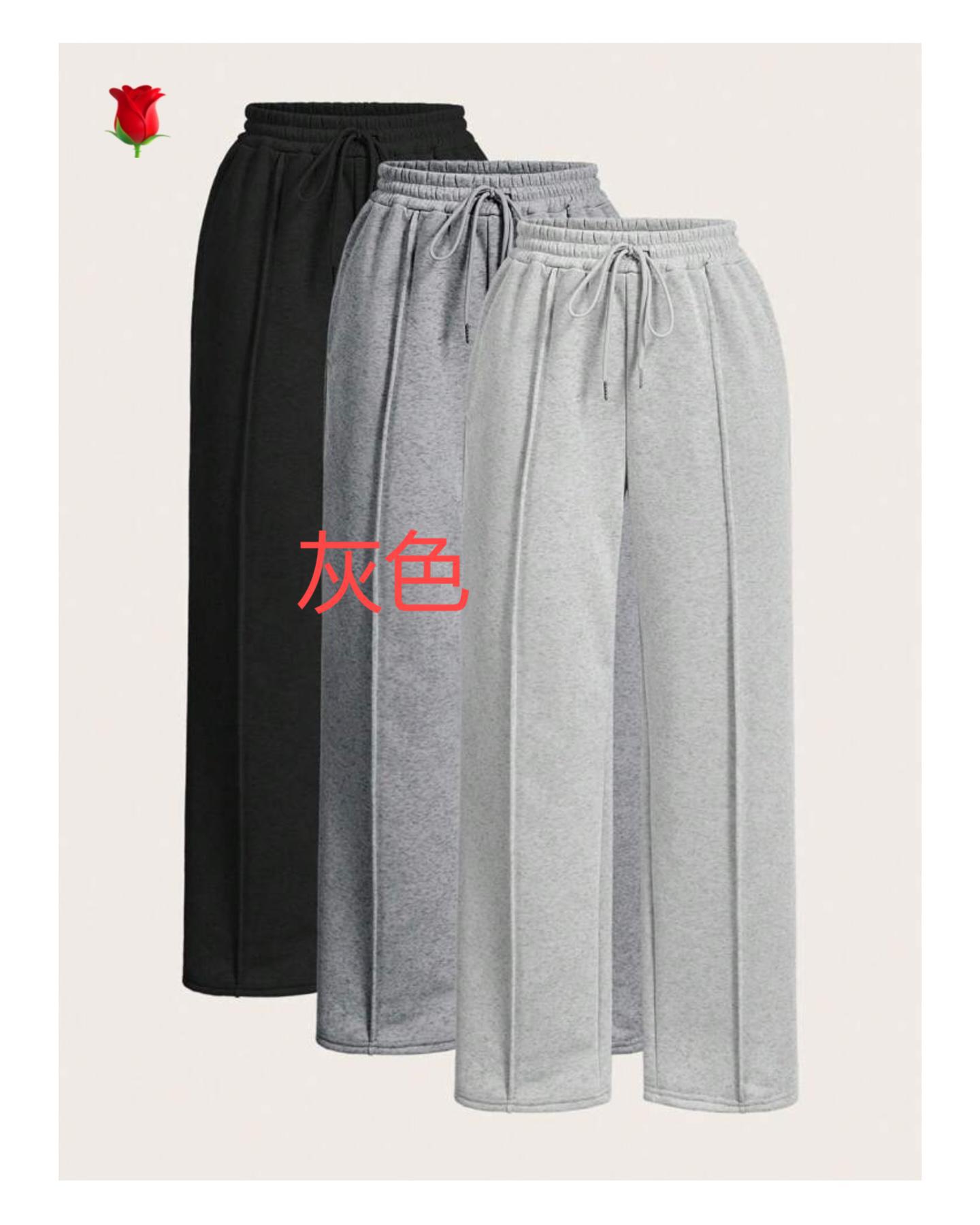 Picture of Cross-Border Foreign Trade Amazon Temu Spring and Autumn European and American Style Solid Color Casual Straight Pocket Drawstring Elastic Waist Sweatpants