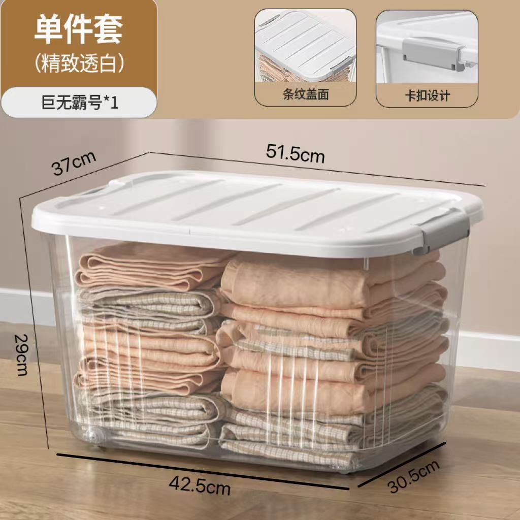 Picture of Transparent Storage Box Plastic Box with Lid Satchel Storage Box Large and Small Clothing Storage Box Organizer Box with Lid