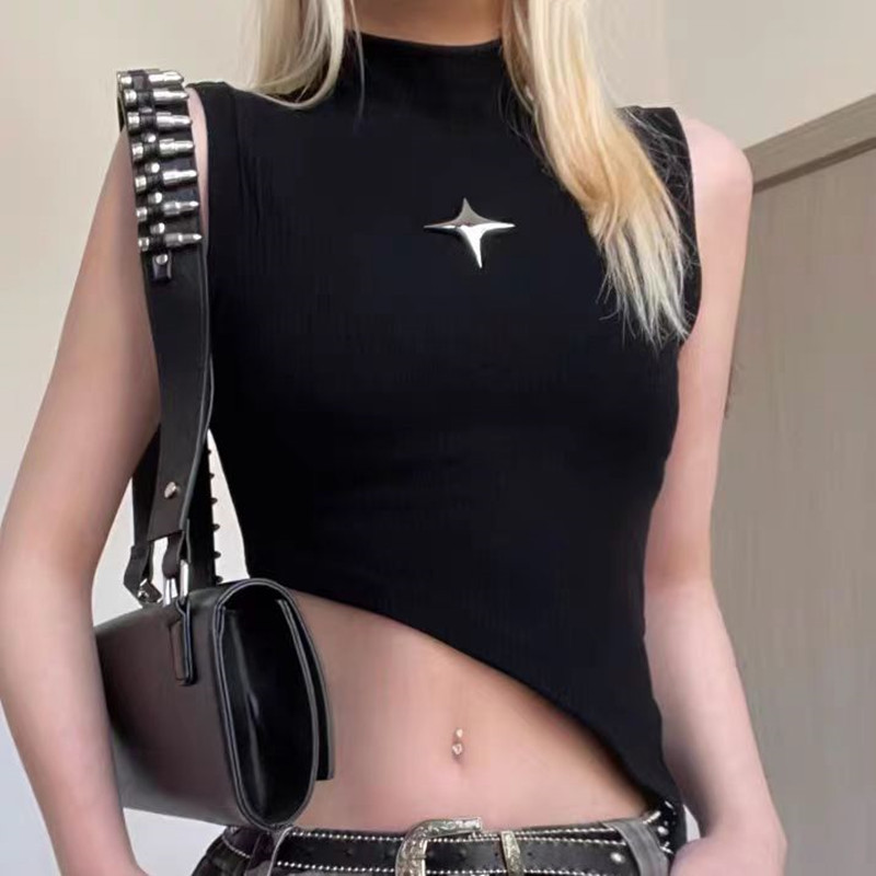 Hot Girl French Vest Spring & Fall Inner Wear Women's Sweet and Spicy Style Slim Sleeveless Top Outer Wear Design Niche