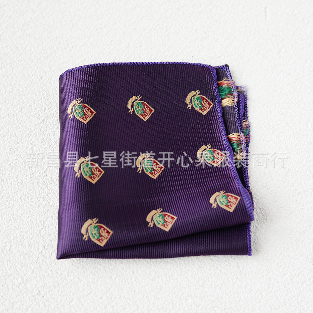 Picture of Men's suit small square scarf factory wholesale fashion polyester fashion accessories vintage embroidery pattern pocket towel men's clothing