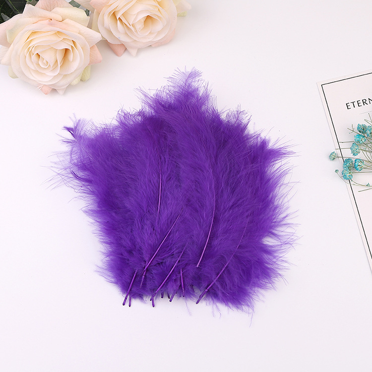 Picture of Cross-Border Wholesale Turkey Feathers Pointed Tail Velvet Feathers Colorful Feathers Dream Catcher Feathers Feather Lamp Wave Ball Feathers