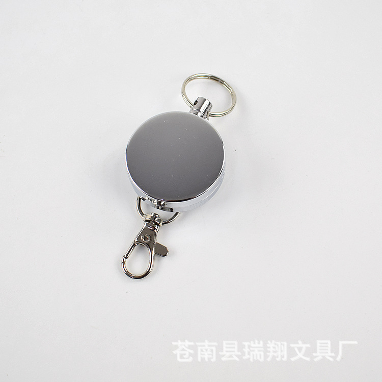 Picture of Telescopic easy-to-pull key chain anti-loss metal ID buckle cable pull line shrink easy-to-pull buckle manufacturers selling