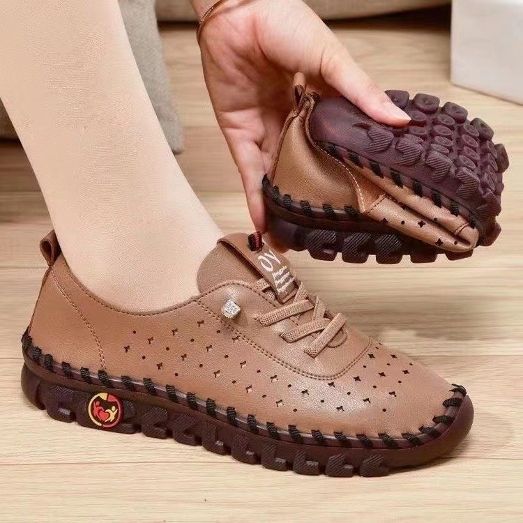A large number of in stock] cross-border foreign trade plus size women's shoes 2024 summer new hollow breathable soft bottom casual white shoes