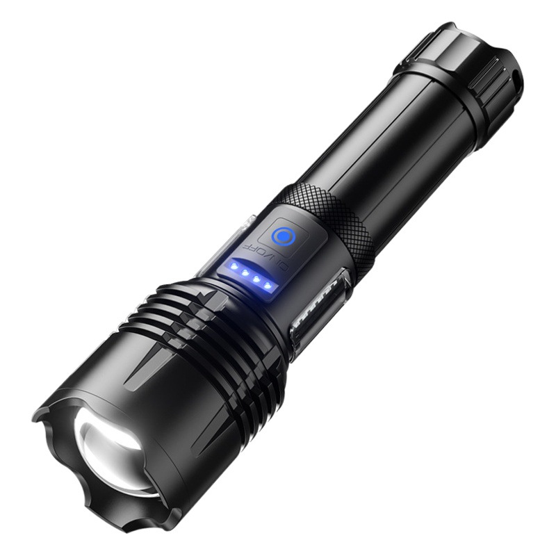 Multifunctional Flashlight, Rechargeable, Long-Lasting, High-Lumen, Outdoor Zoomable, Long-Range, Floodlight, Aluminum Alloy, Rechargeable