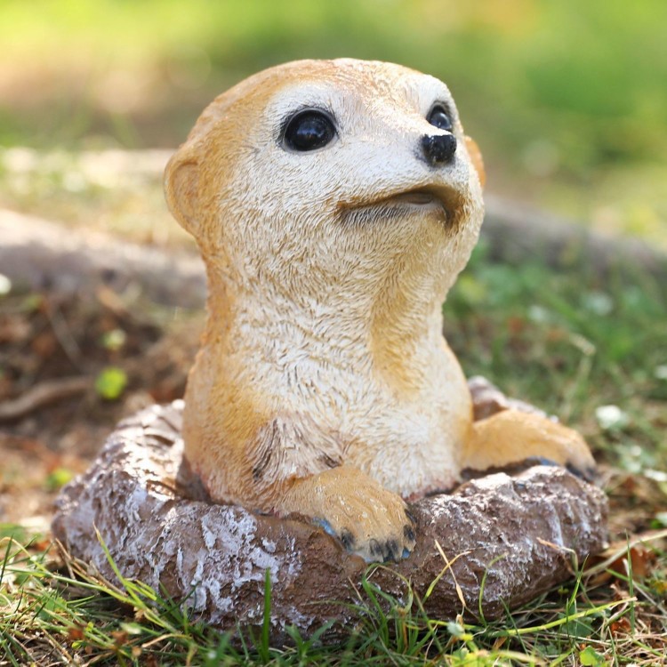 Picture of Outdoor Garden Decoration Courtyard Balcony Layout Ornaments Garden Decoration Simulation Animal Meerkat Meerkat Ornaments