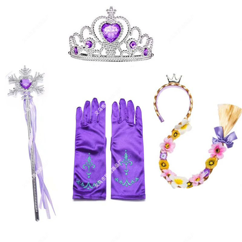 Frozen Headband Kidsren's Wig Braid Crown Tiara Necklace Princess Elsa Hair Accessories Princess Anna Dress up
