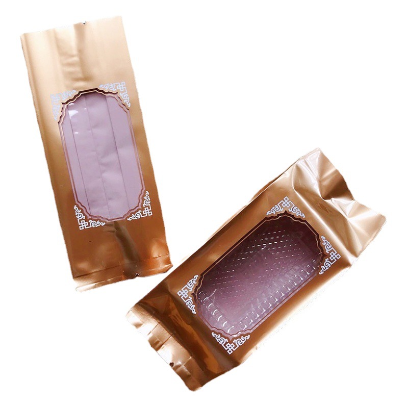 New gold frame large pineapple open crisp Taiwan pastry cookies baking packaging bag 100 Pack