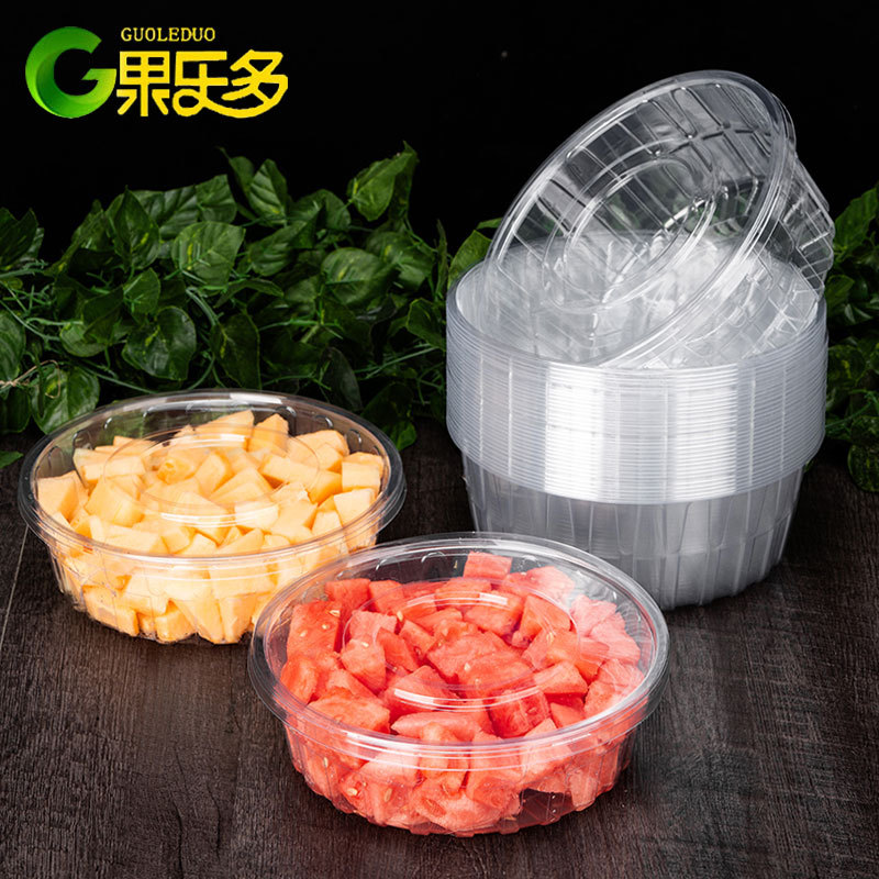 Disposable Watermelon Large Round Box with Lid 5kg Large Durian Meat Hami Melon Fruit Box Round Fruit Cut and Pack