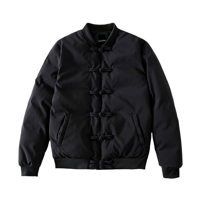 Picture of Chinese Style Men's Coat with Buckle Cotton-padded Coat Vintage Chinese Style Tang Suit Cotton-padded Coat Men's plus size Fat Down Cotton-padded Coat Coat Winter