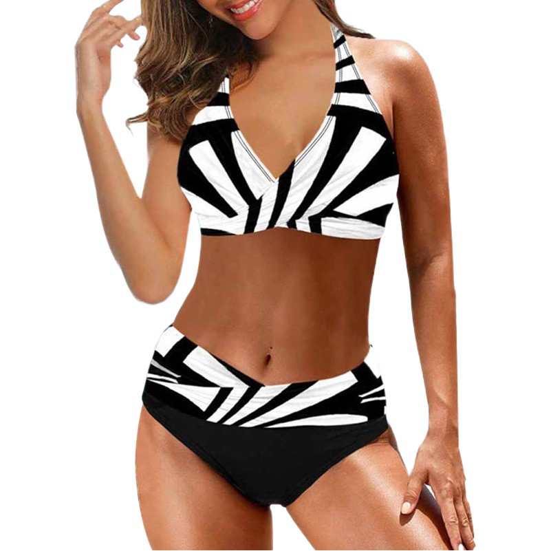 European and American Sexy plus size Split Swimsuit Women's New Bikini Cross-border Gathering Backless Bikini Bikini Swimsuit